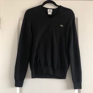 Lacoste Black V-neck Sweater